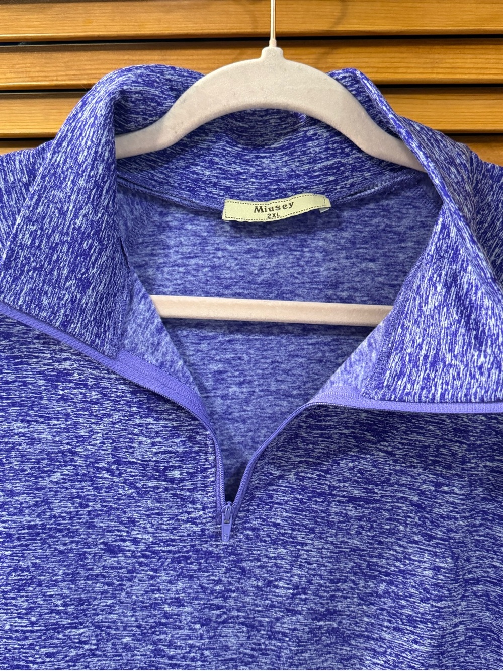 Miusey Purple Heathered Half-Zip Pullover